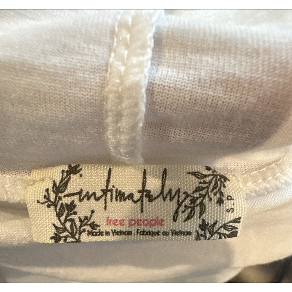 Free People Women Sze Small Modern Turtleneck Shirt Optic White 3/4 Basic Layer - Picture 13 of 13